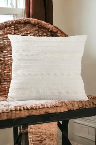 Buldan Dokuma Tasarım%100 Pamuklu 45X45Cm Kırlent Kılıfı Krem Bej