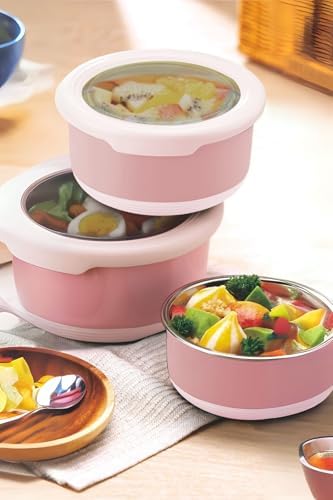 Yuvarlak Saklama Kabı 2000 Ml Pembe Vp-937, Pembe