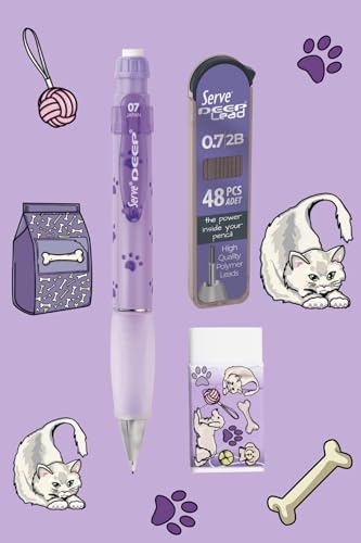 Doğa Desenli Deep Kalem, Deep Silgi ve Deep Min, 0.7 mm, Lavanta