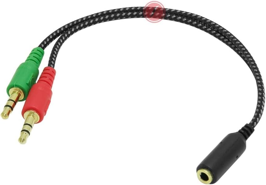 2466 Örgülü 4 Pin 3.5mm Dişi Y Kablo Kulaklık Mikrofon Çevirici Ayırıcı Dönüştürücü Çoklayıcı Adaptör Cep Telefonunu Kulaklığınızı Hem Mikrofon Hem Kulaklık Özelliğini Çalıştırır