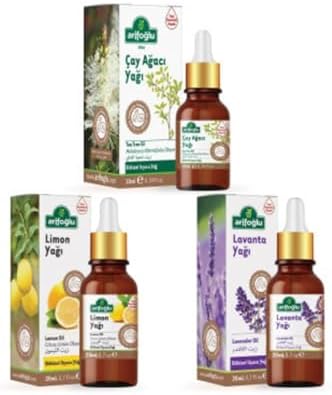 Çay Ağacı Yağı 10ml + Lavanta 20ml + Limon Yağı 20ml