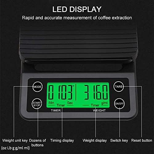 3 Kg Zaman Ayarlı Hassas Kahve Terazisi Tartı 0.1gr Hassasiyet