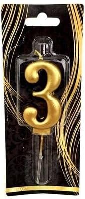 - 3 Yaş Altın Pasta Mumu