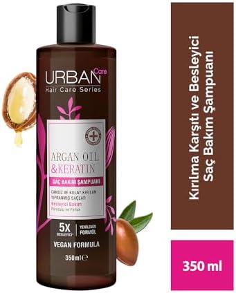 Argan Oil & Keratin Besleyici ve Kırılma Karşıtı Saç Bakım Şampuanı, 350 Mililitre, Vegan