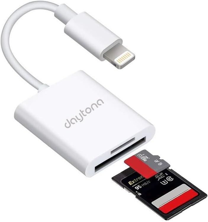 NK1022 iPad Lightning To SD Camera Reader SD Micro SD Kart Okuyucu Kablo Adaptör-Beyaz