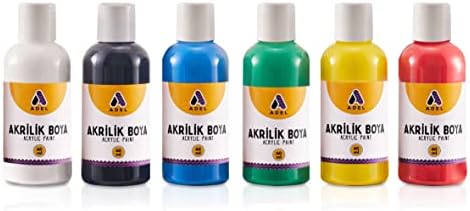Akrilik Boya Seti, 6’lı, 60 ml, Klasik Renkler, Su Bazlı, Karışabilir ve Çok Yüzeyli Kullanım
