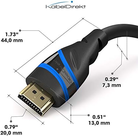 – 10K & 8K HDMI Kablosu, HDMI 2.1 b – 1,5m, 0,5-5m arası mevcut – Sertifikalı, Almanya’da geliştirilmiş (Ultra Yüksek Hız Kablosu PC, PS5, Xbox, Monitör ve TV için – siyah-mavi)