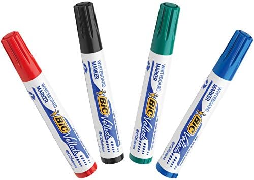 Velleda 1751 Eco Kesik Uçlu Beyaz Tahta Kalemi, Kırmızı, 12'li Kutu, 3,7 mm ile 5,5 mm Kalın Uç,Kuru Silinebilir Mürekkep