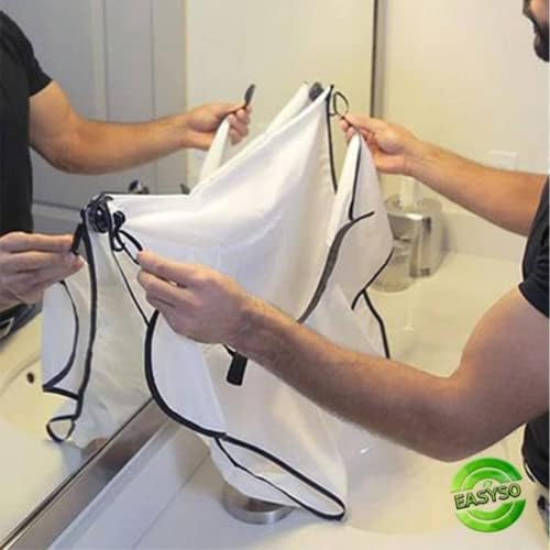 Max Erkek Sakal Önlüğü, En iyi Hediye, Tıraş Örtüsü, Lavabo için Sakal Tıraş Önlüğü, Pratik Sakal Düzeltme Önlüğü, Berber Pelerini, Sakal Silindiri Büyük Boy/VANTUZLU/- BEYAZ