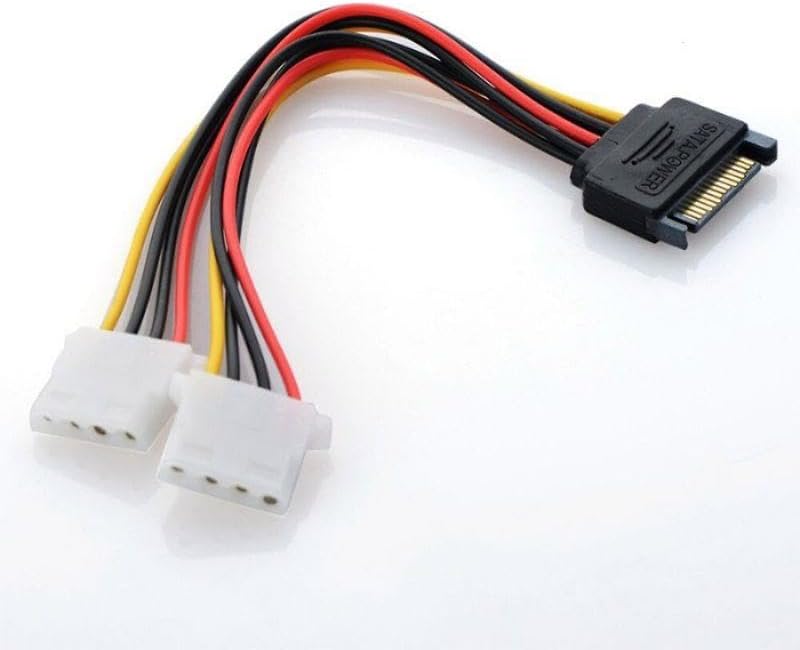 30 cm 15 pin sata erkek to 2x 4 pin dişi molex kablo 15 pin erkek 2x 4 pin dişi molex 30 cm sata kablo
