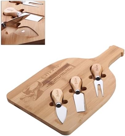 Bambu Peynir Sunum Tabağı, Meyve Yiyecek Tahta Sunum Tabağı 4 Parça | Doğal ve Şık Bambu - Lezzetli Atıştırmalıklarınızı Şık Bir Şekilde Sunun! (33cm*21cm*1.5cm)