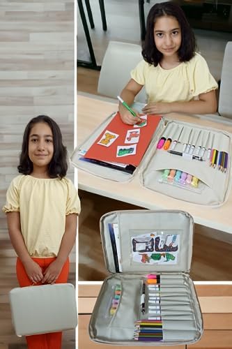 3 Resim Çantası Kalemlikli Defter Boya Malzemeleri Aktivite Çantası Kırtasiye Çantası