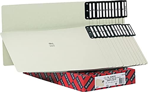 Geri Dönüşümlü Uç Sekmesi Baskı Panosu Dosya Kılavuzları, Dikey Metal Tab (A-Z), Ekstra Geniş Yasal Boyut, Gri/Yeşil, 25'li Set (63276)