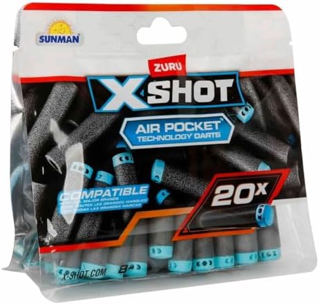 XSHOT Excel 20’li Yedek Sünger Dart Paketi - Ekstra Atış Gücü ve Uzun Süreli Eğlence için Dayanıklı Yedek Dartlar