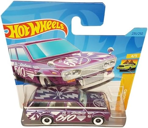 - Datsun Bluebird  - HW Vagons 4/5 - HKH72 - Short Card - - Lila Metalik - Mattel 2023