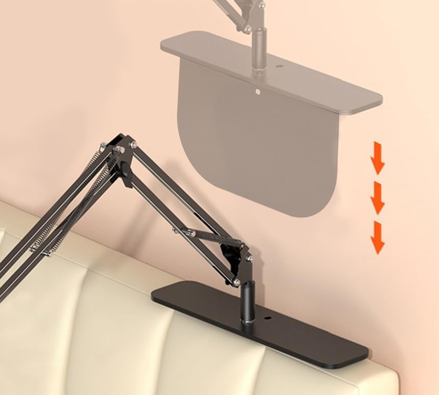 Profesyonel 80cm Kol Uzunluğu Koltuk Yatak, Masa veya Masaüstü Monaj Tablet Tutucu Açısı Ayarlanabilir 360 Derece Dönebilen Kol Ve Alüminyum Gövde Siyah Renk CT7 (CT7)