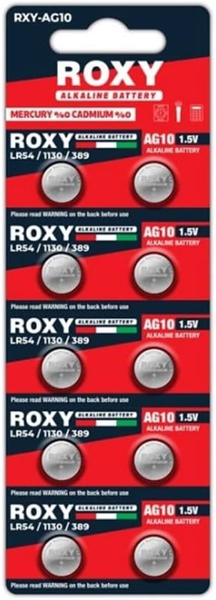 Roxy RXY-AG10 1.5 Volt LR54/1130/189/389 Alkalin Düğme Pil (10'LU Paket) (5264)