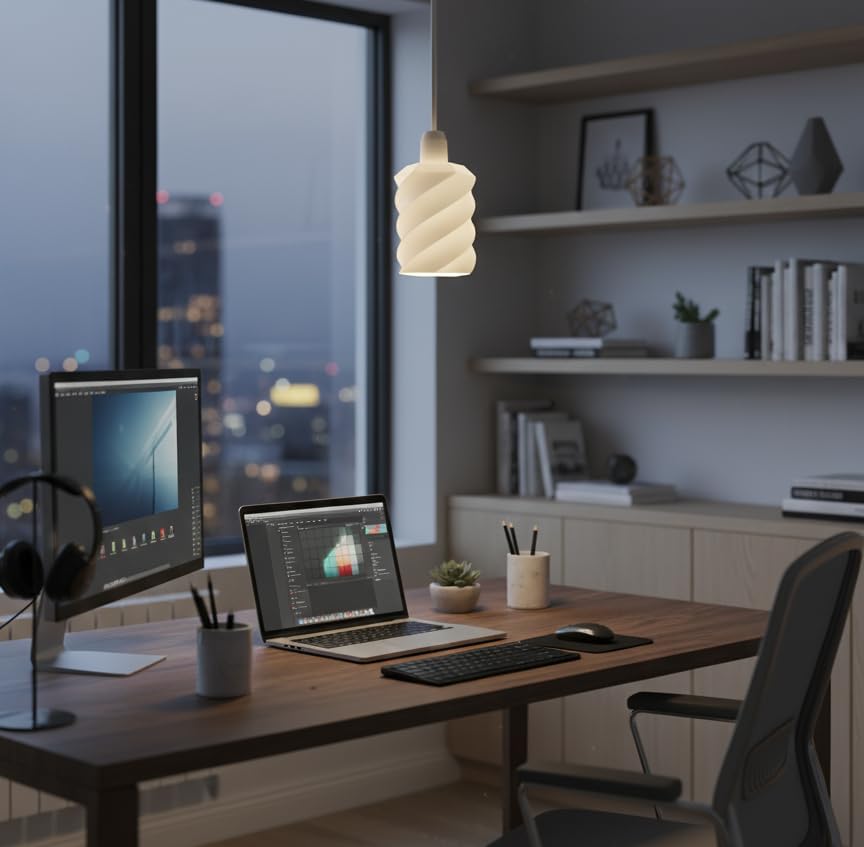 Modern Spiral Tasarım Sarkıt Tavan Avizesi - Yüksek Kaliteli Minimalist Beyaz Sarkıt Lamba - Ev, Mutfak, Oturma Odası, Çocuk Odası Ofis ve iş Yerleri için İdeal Tak Kullan