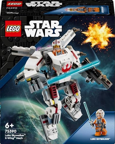 Luke Skywalker X–Wing Robotu 75390 – 6 Yaş ve Üzeri Çocuklar için Hediye Fikri, Işın Kılıcı ve Blaster Silahıyla Birlikte Minifigür İçeren Yaratıcı Oyuncak Yapım Seti (195 Parça)