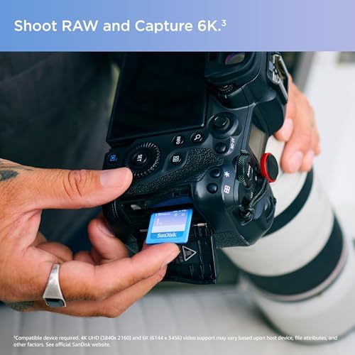 Creator SD-UHS-II hafıza kartı 128 GB (ve aynasız kameralar, 6K video, V60, UHS-II, 280 MB/s okuma, RescuePRO Deluxe, Adobe Cloud)