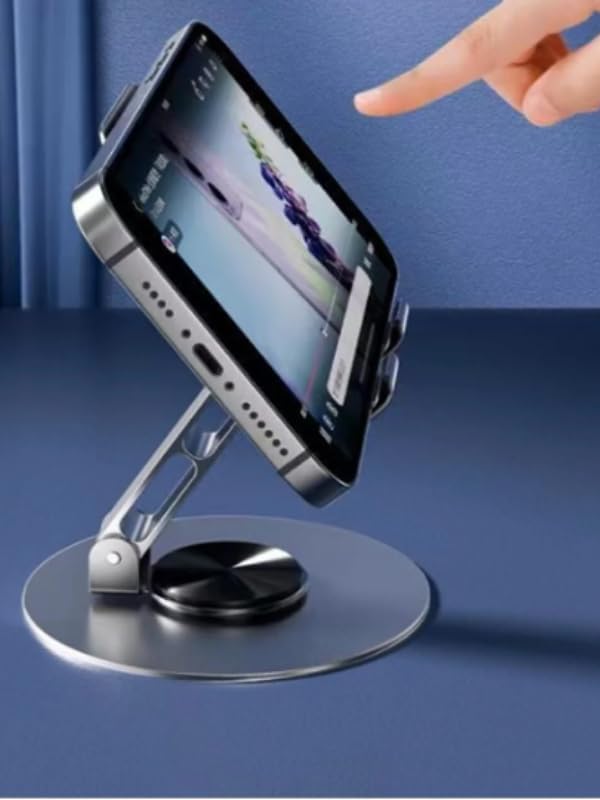 360 derece Dönebilen Açı Ayarlı Masaüstü Metal Telefon ve Tablet Tutucu
