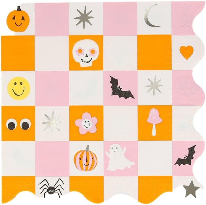 - Groovy Halloween Large Napkins - Bayramı Karakterli Peçeteler (L) (16'lı)