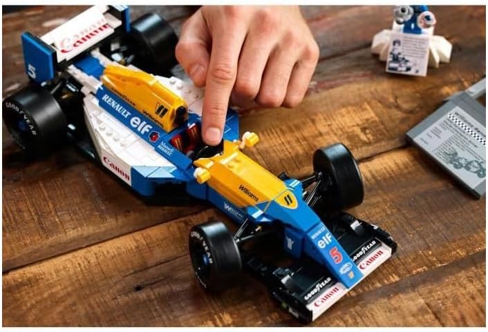 Williams FW14B ve Nigel Mansell 10353 – Yetişkinler için Sürücü Figürü, Kupa ve Sergileme Standı İçeren Model Yapım Seti – Kadınlar ve Erkekler için Hediye Fikri (797 Parça)