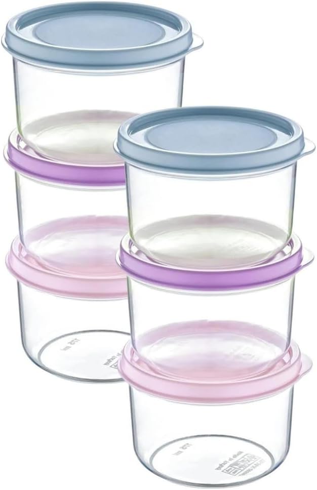 6 Adet Renkli Kapaklı Mini Saklama Kabı, 175 ml, Bulaşık Makinesinde Yıkanabilir