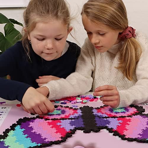 PLUS PLUS 9603915 dahiyane yapı oyuncağı, kelebek yapboz, yaratıcı yapı taşları, 800 parça, çok renkli, mini