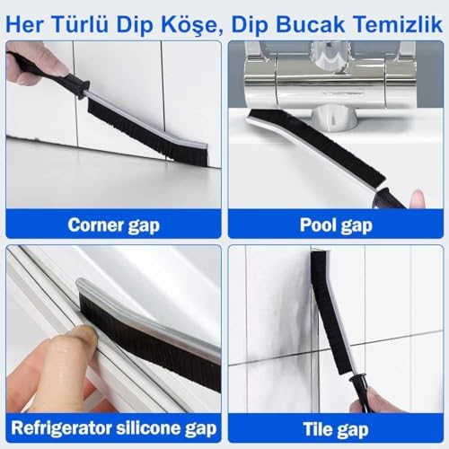 Çok Amaçlı İnce Temizlik Fırçası – Banyo, Mutfak, Duvar, Kapı ve Pencere Derz Arası Derin Temizlik 4 Adet