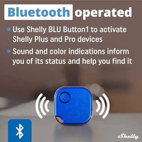 BLU Button1 | Bluetooth kontrollü eylem ve sahne etkinleştirme düğmesi mavi | ev otomasyonu | iOS uygulaması | uzun pil ömrü | LED gösterge | uzun menzil