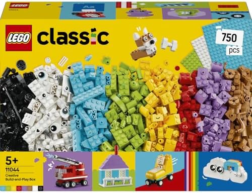 Yaratıcı Yapım ve Oyun Kutusu 11044-5 Yaş ve Üzeri Kız ve Erkek Çocukları için Yapılabilir Ev, Köpek, İtfaiye Arabası,, Bulut ve Gökkuşağı İçeren Oyuncak Yapım Seti (750 Parça)