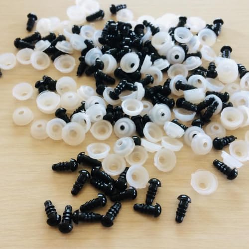 Amigurumi Kilitli Göz Saf Siyah 12 mm (100 çift)