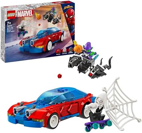 | Örümcek Adam Yarış Arabası ve Venom Green Goblin 76279 – 7 Yaş ve Üzeri Kız ve Erkek Çocuklar için Spidey Minifigürü İçeren Oyuncak Yapım Seti, Doğum Günü Hediyesi Fikri (227 Parça)