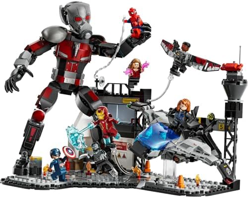| Kaptan Amerika: Kahramanların Savaşı Aksiyon Savaşı 76314-10 Yaş ve Üzeri Çocuklar İçin 8 Minifigürlü Oyuncak Yapım Seti, Doğum Günü Hediyesi (736 Parça)