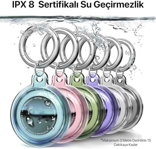 için Su Geçirmez Ultra Şeffaf Görünümlü Silikon Kılıf ve Anahtarlık (4'lü Paket)