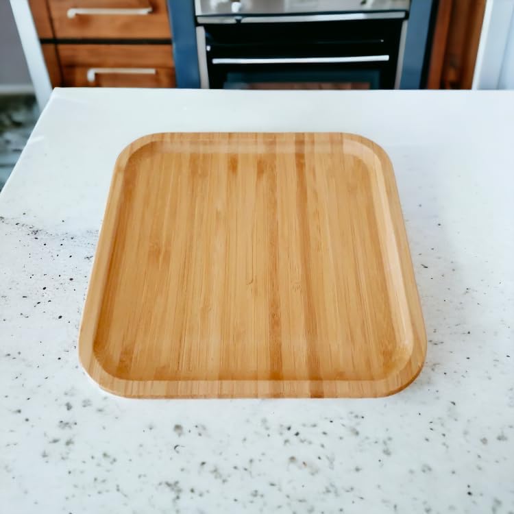 Bambu Lüx Kare Servis 20 * 20cm, Bambu Sunumluk & Çerezlik Kare Sunum Tabağı