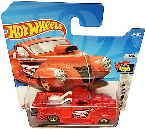 - ´40 Pickup - HW Drag Strip 1/10 - HCX61 - Short Card - Edelbrock - kırmızı - Mattel 2022