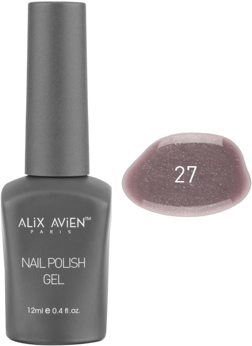 Uv Kalıcı Mavi Işıltılı Kahverengi Jel Oje 27 - Gel Polish - 12 ml