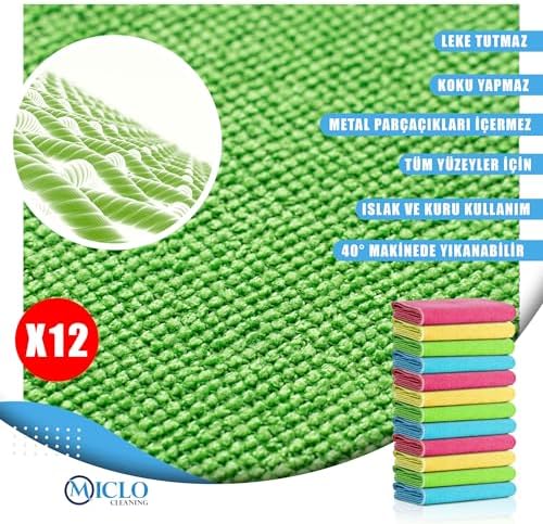 | Mikrofiber Temizlik Bezi | Klasik Serii | 250 GSM | Banyo, Mutfak Bezi | Bulaşık Kurulama Bezi | 4 Renk x12 Adet