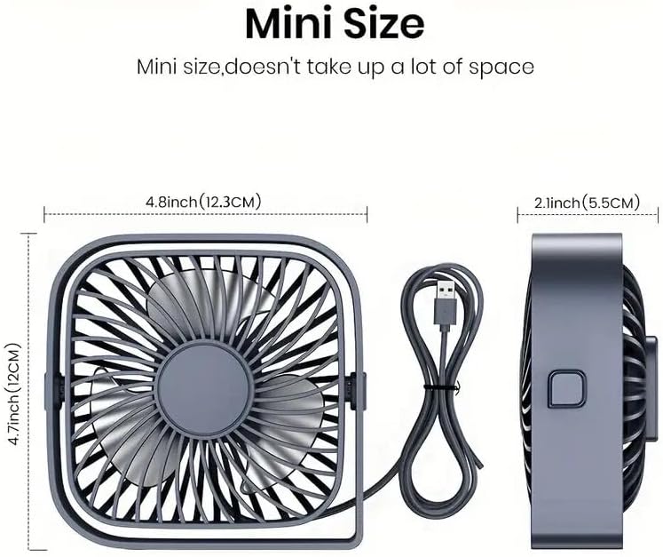 Her Yerde Serin ve Rahat Kalın: 3 Hız ve 360 ° Sessiz Çalışma ile Taşınabilir USB Masa Fanı