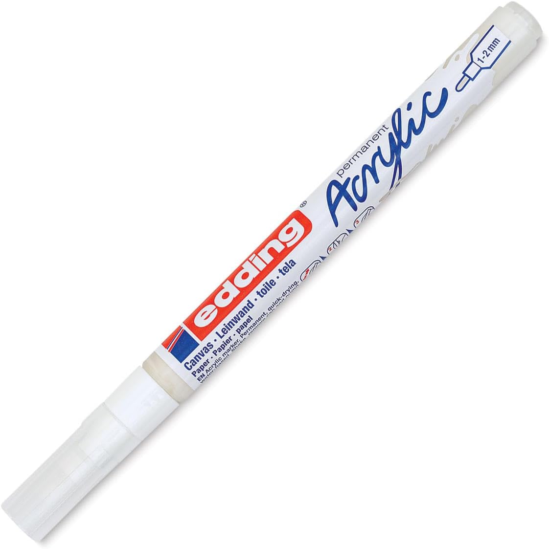 5300 akrilik markör ince - beyaz - 1 su geçirmez akrilik markör - ince yuvarlak uçlu 1-2 mm