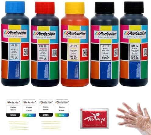 Perfection Uyumlu GI-40 GI-41 GI-46 CMYK Tanklı Yazıcı Mürekkep Seti̇ 5 x 100 gr.