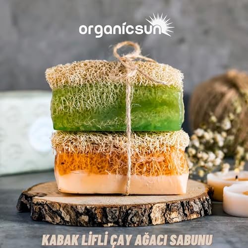 Doğal Kabak Lifli Çay Ağacı Sabunu 120 Gr 1 Adet Tüm Cilt Tipleri İçin Sivilce ve Siyah Nokta Karşıtı