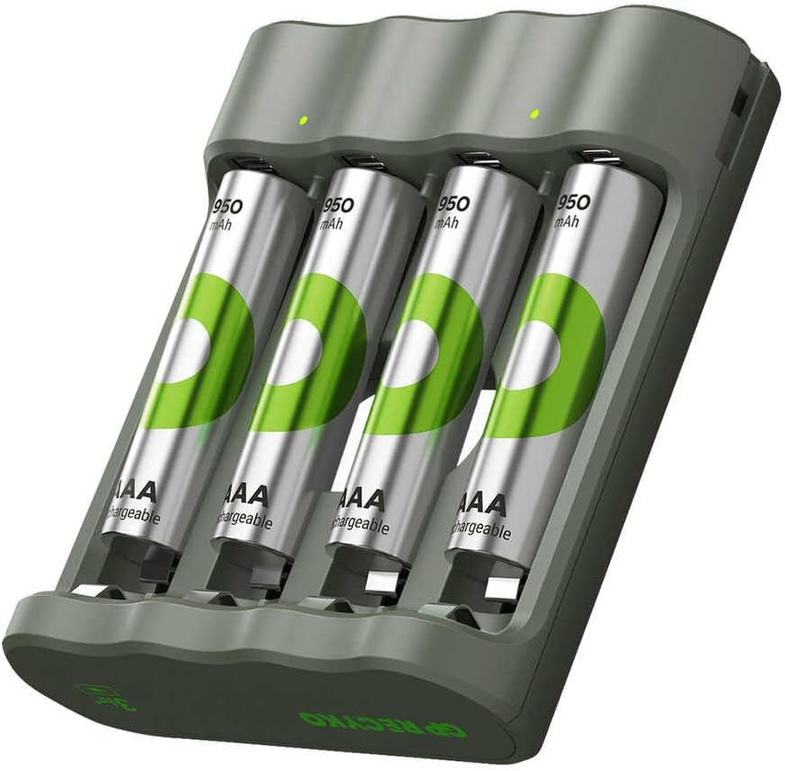 GP B441 USB Pil Şarj Cihazı 4 Adet 950mAh AAA İnce Pilli Set