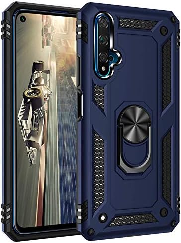 Honor 20 için Kılıf Military Ring Holder Lacivert [Honor 20 ile Uyumlu Kılıf - Lacivert]