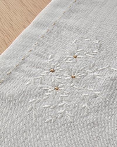 Adelina Polyester Runner 40x140 cm Beyaz-