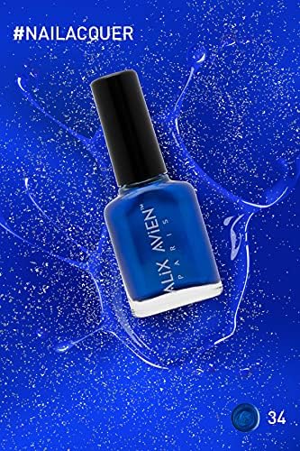Sedefli Saks Mavi Oje 34 - Yüksek Pigmentli Uzun Süreli Kalıcılık Hızlı Kuruma - Nail Lacquer 34