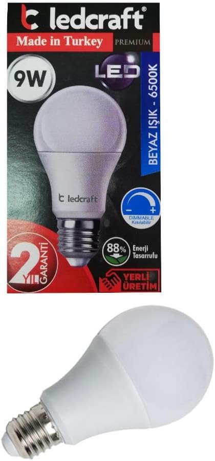 9W Beyaz Led Ampul E27 Normal Duylu