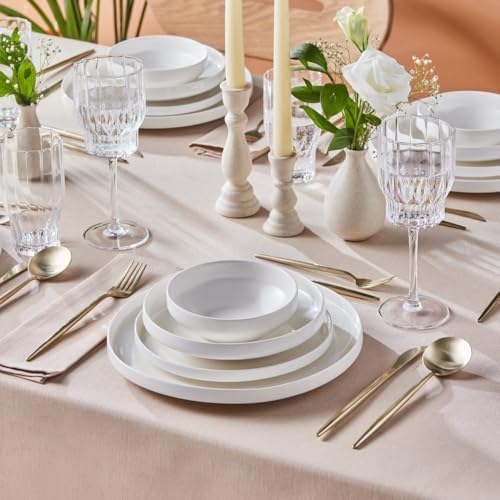 Stream Saturn 24 Parça 6 Kişilik Yemek Takımı Beyaz